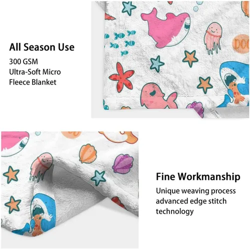 Miniatura 4 de Manta de tiburón para niñas, tamaño de regazo de 30 x 40 pulgadas, manta de felpa suave y peluda para regalo, manta blanca bonita para cama, sofá