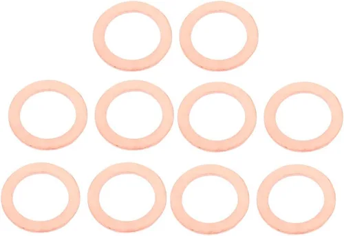 Miniatura 13 de uxcell 10pcs 0.236 in x 0.394 in x 0.039 in anillo plano de cobre aplastamiento arandela sellado junta sujetador