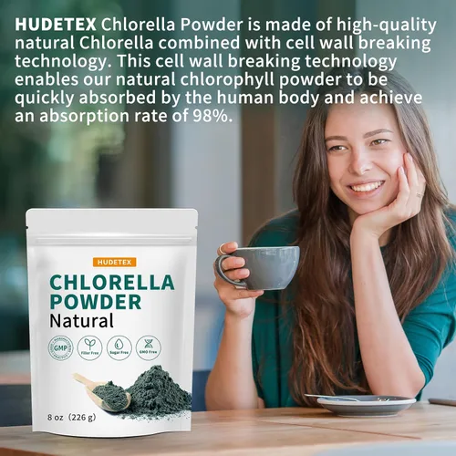 Miniatura 6 de Chlorella Powder Natural - Polvo de clorofila, apoya el sistema inmunológico y la función hepática, mantiene a la juventud, vegano, rico