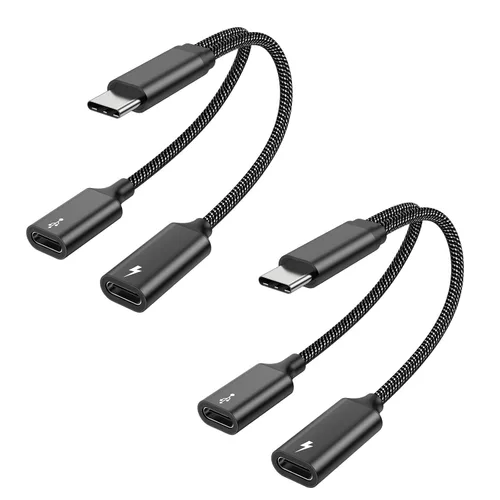 Miniatura 8 de MOGOOD Cable divisor USB C de 60 W, 2 en 1 USB-C macho a doble USB-C hembra, carga mientras usas auriculares, SSD, DAC o controlador, para Steam