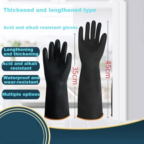 Miniatura 2 de Guantes industriales resistentes a ácidos y álcalis Guantes de goma de protección laboral química a prueba de corrosión química