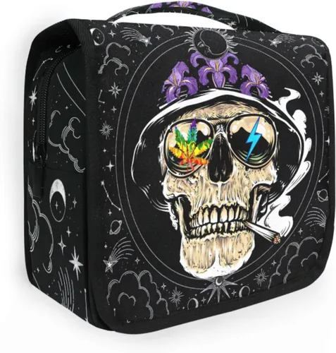 Miniatura 11 de MNSRUU Hanging Toiletry Bag Bats Satellites Skulls and Trees Travel Makeup bag for Toiletries Portable Travel Toiletry Organizer Cosmetic Bags with