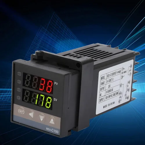 Miniatura 2 de REX C100 PID Controlador de temperatura, alarma de 32.0 °F ~ 2,372.0 °F LED PID controlador de temperatura Kit de termostato AC 110V -240V