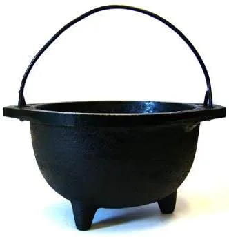 Miniatura 4 de Caldero de hierro fundido con mango, ideal para sahumerio, quemar incienso, propósito ritual, decoración, portavelas, etc.