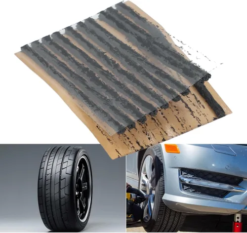 Miniatura 6 de Keenso Tiras de goma para reparación de neumáticos de coche, 100 unidades de 3.937 x 0.118 in, para reparación de pinchazos de neumáticos, sin