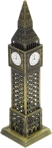 Miniatura 11 de HOMSFOU Big Ben Modelo Arquitectura Escultura Aleación Modelo de Edificio Ornamento para Decoración del Hogar Mesa Pantalla 7.08 Pulgadas Londres