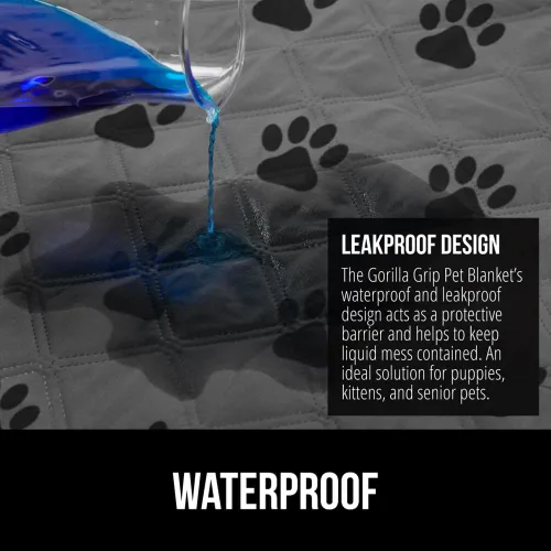 Miniatura 3 de GORILLA GRIP Funda de cama impermeable para perros, 82 x 68 pulgadas, parte trasera antideslizante con agarre, a prueba de fugas, lavable, funda