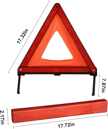 Miniatura 3 de KAFEEK Triángulo de advertencia reflectante para vehículos, kit de triángulo de seguridad en carretera de advertencia de emergencia, visibilidad