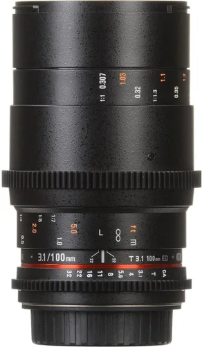 Miniatura 3 de Rokinon Cine DS 3.937 in T3.1 ED UMC Telefoto de Marco Completo Lente Macro Cine para Canon EF Digital SLR Cámaras