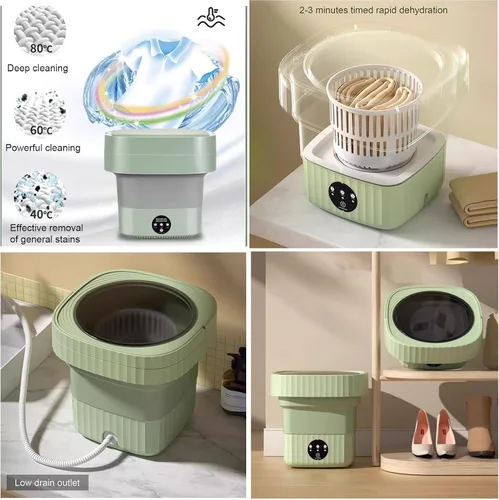 Miniatura 5 de Portable Washing Machine, 2 in 1 Small Washing Machine, Foldable Collapsible Mini Washer and Spin Drying, Cleaning for Underwear, Baby Clothes