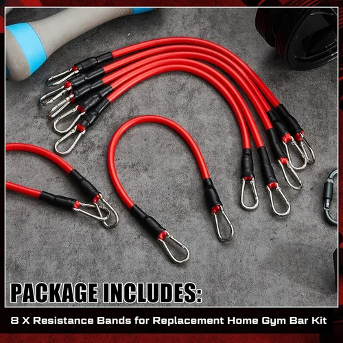 Miniatura 3 de Liliful 8 bandas de resistencia para entrenar bandas de ejercicio adicionales para equipo de entrenamiento de repuesto, correas elásticas