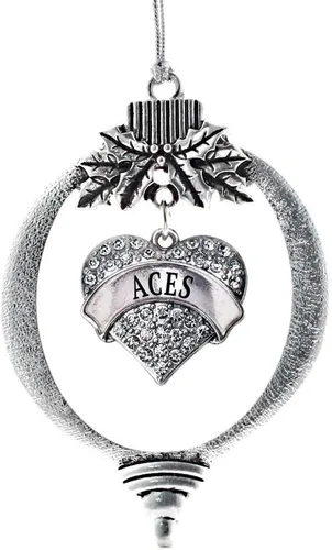 Miniatura 36 de Inspired Silver - Red Merry - Adorno de Navidad plateado - Adorno de árbol de Navidad con dije de corazón con circonita cúbica - Decoración colgante