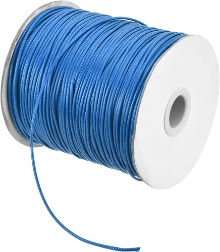 Miniatura 48 de MECCANIXITY Cordón encerado de poliéster encerado de 0.031 in, cuerda de cera de 175 yardas para hacer pulseras, collares, cuentas, joyería y Caqui