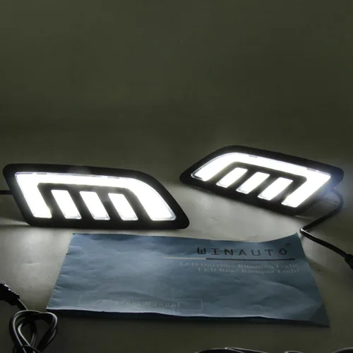 Miniatura 4 de Auto-Tech - 1 par de luces LED de circulación diurna DRL con luz amarilla de repuesto para Nissan NP300/NAVARA 2016-2019