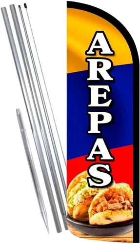 Miniatura 3 de Arepas - Bandera de plumas Polyknit sin viento (3 x 11.5 pies)