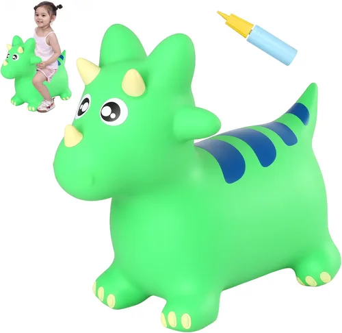 Miniatura 11 de INPANY Tolva de unicornio rosa, tolva de caballo, juguete inflable inflable para niños, niños y niñas, niños pequeños (bomba incluida)