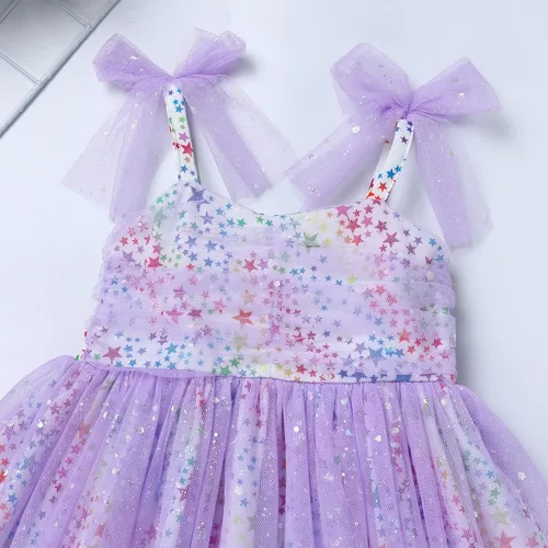 Miniatura 125 de IMEKIS Vestido de princesa de cumpleaños para niña pequeña, confeti brillante, bohemio, arco iris, pastel, sesión de fotos, traje para 1-6T