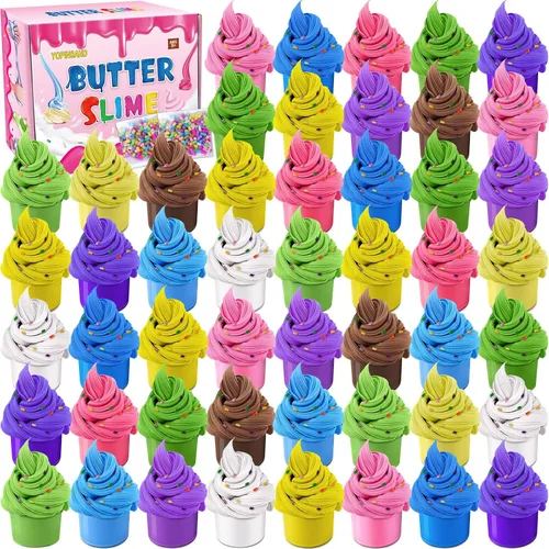 Paquete de 50 unidades de slime de mantequilla para niños, juguetes de limo para niños y niñas, juguete perfumado de bricolaje para recuerdos de