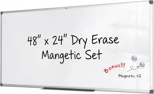 Miniatura 7 de TOWON Magnetic Dry Erase Whiteboard 36 x 24 in, Large White Board for Wall, 3 x 2 Ft Whiteboard with Marker Tray & 2 Magnets, Silver Aluminum Frame