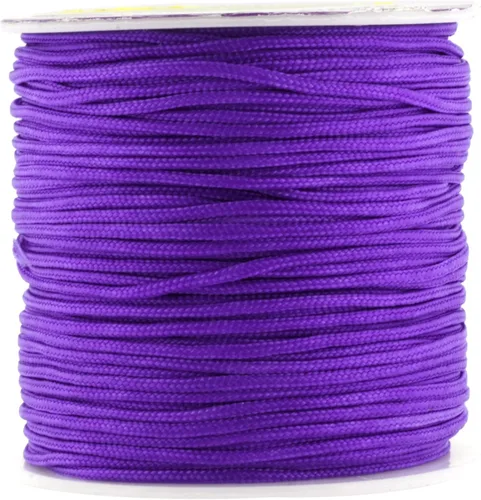 Miniatura 56 de Mandala Crafts Cordón de satén de nailon para la fabricación de joyas, 0.079 in, 55 yardas, cuerdas rojas de nailon, cordón de nudo chino para hacer