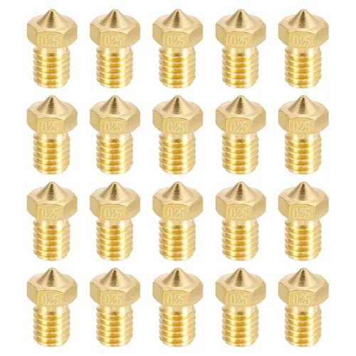 Miniatura 6 de uxcell 20 boquillas de impresora 3D, boquilla de latón de 0.004 in, cabezal de impresión extrusora para impresora 3D M6 de 0.069 in