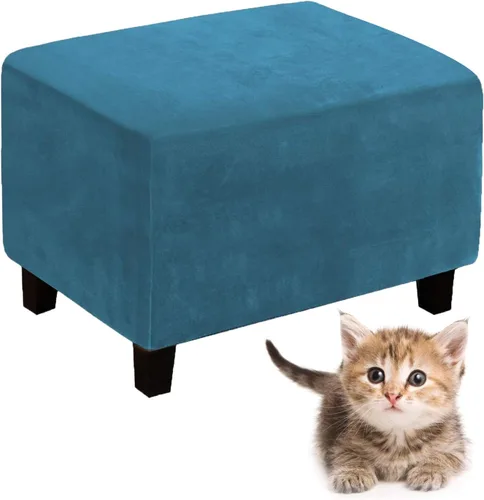 Miniatura 15 de ele ELEOPTION Funda otomana rectangular súper elástica y suave de ajuste forma, fundas otomanas para taburete de pies y muebles de almacenamiento