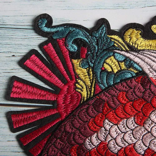 Miniatura 4 de Wixine Parche bordado de pez Koi japonés para coser con apliques, insignia, bricolaje, decoración de manualidades