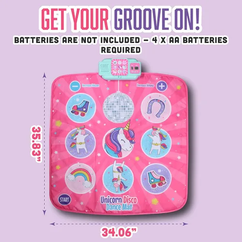 Miniatura 3 de Klevly Tapete de baile de unicornio para niños a partir de 6 años Reproduce 5 niveles y 5 canciones Regalos de unicornio para niñas de 6 años