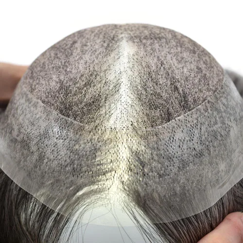 Miniatura 6 de Toupee para hombres Piezas de cabello humano real Encaje suizo para hombres Toupee unidades de cabello humano europeo para hombres Hairpieces Hair