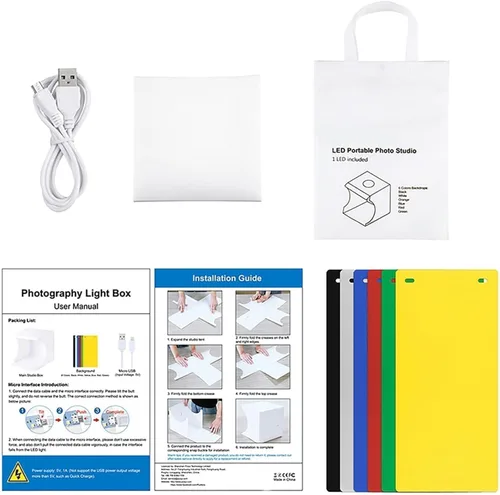 Miniatura 6 de Mini caja de luz para cámara, mini caja de luz de estudio fotográfico, tienda de luz para fotografía, kit de estudio fotográfico plegable, caja