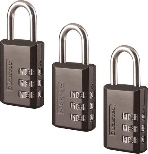 Miniatura 11 de Master Lock 120Q Candados anchos con llave, 3/4 pulgada, latón macizo, 4 unidades, 647D