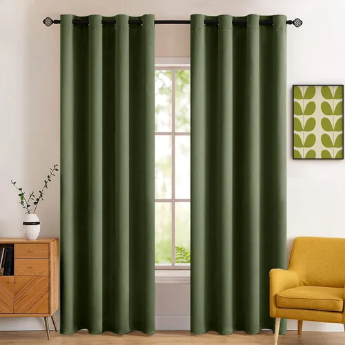 Miniatura 11 de MIULEE Cortinas opacas para dormitorio o sala de estar, juego de 2 paneles de cortina para ventana con aislamiento térmico y bloqueo de luz