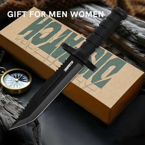 Miniatura 7 de Cuchillo de caza de hoja fija Dispatch con vaina, cuchillos de supervivencia de 12 pulgadas para hombres, cuchillo táctico Bowie con mango Cuchillo