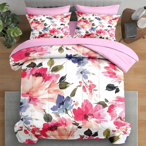 Miniatura 22 de Pamnest Juego de edredón tamaño individual, ropa de cama retro de 5 piezas para niños y adultos, juego de sábanas con estética hippie para niños
