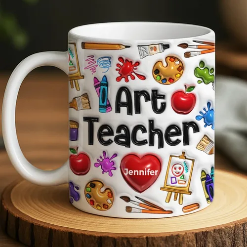 Miniatura 2 de Lotacy Regalos del profesor de arte, taza de café impresa 2D modificada para requisitos particulares del profesor de arte con su