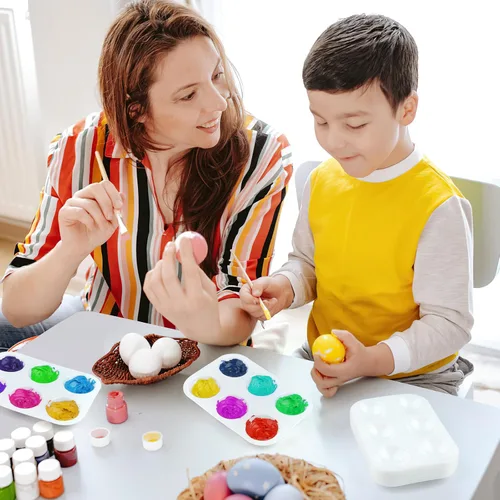 Miniatura 6 de Paquete de 30 bandejas de pintura de arte blanco de 6 pozos rectangulares para acuarela, bandeja de pintura para estudiantes y adultos, pintura