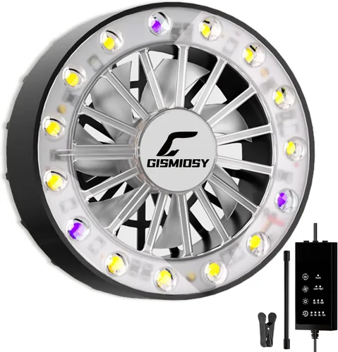 Luz LED de crecimiento de espectro completo con ventilador de enfriamiento integrado, luces de plantas con clip para plantas de interior,