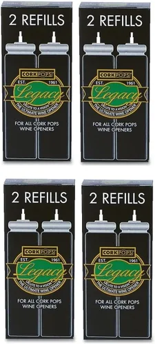 Miniatura 3 de Cork Pops Cartuchos de repuesto para abrebotellas de vino, 2 por caja, ecológicos de baja presión, se adapta a todos los modelos Cork Pops abre