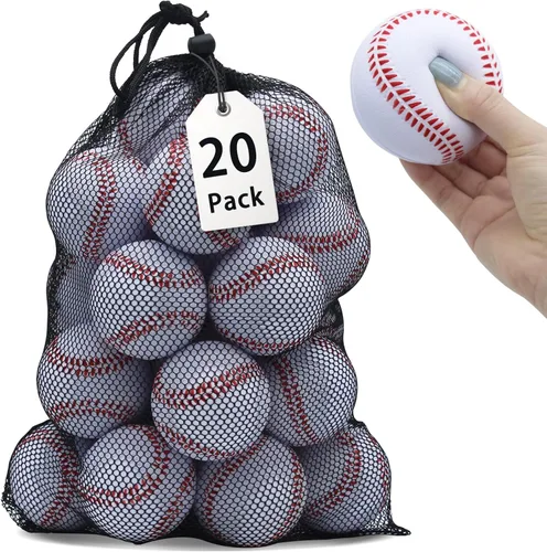 Miniatura 16 de Magicorange Béisbol, Bolas de Espuma para Entrenamiento de Béisbol Bolas de Práctica sin Marcado para Golpear, Lanzamiento Suave, Bateo, Campo