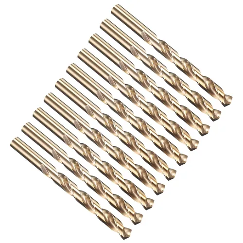 Miniatura 237 de PATIKIL Broca Jobber de 0.039 in, vástago recto M35 cobalto 5% acero de alta velocidad 135° acabado dorado para metal duro de acero inoxidable - 2
