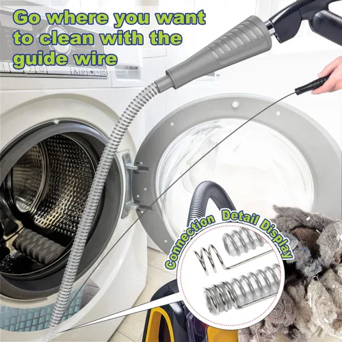 Miniatura 8 de Sealegend V2, Kit limpiador para la ventilación de la secadora, accesorio para manguera de vacío, cepillo, removedor de pelusas, potente manguera