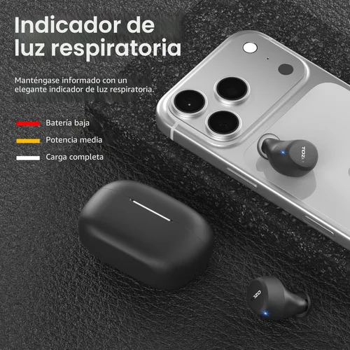 Miniatura 6 de TOZO Auriculares inalámbricos A1 Bluetooth 5.3 de peso ligero en el oído IPX5 Auriculares impermeables 2 micrófonos para llamadas AI, auriculares