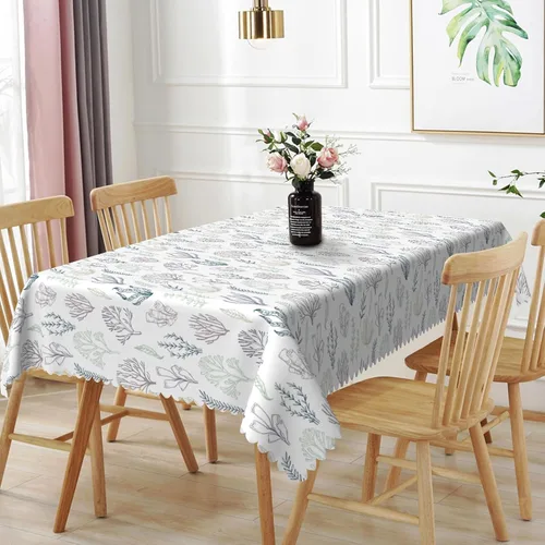 Miniatura 13 de Mantel oblongo, diseño de playa de 52 x 70 pulgadas, diseño de playa con estrellas de mar y olas de mar, con decoración impermeable y resistente a