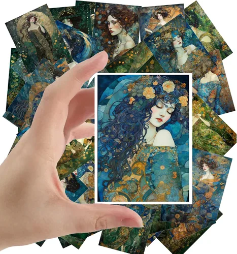 Miniatura 6 de Calcomanías grandes (24 piezas de 2.5 x 3.5 pulgadas cada una) hermosos retratos de hombres y mujeres victorianos, postales vintage, tarjetas