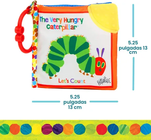 Miniatura 5 de Let's Count Soft Book – Libro sensorial suave de World of Eric Carle the Very Hungry Caterpillar Baby on the Go Clip de dentición arrugado suave