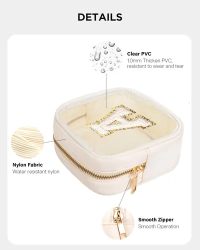 Miniatura 3 de KOTORA Bolsa de Maquillaje Inicial, Bolsa de Viaje de Artículos de Aseo, Bolsa de Maquillaje Transparente, Bolsas de Cosméticos Organizadoras