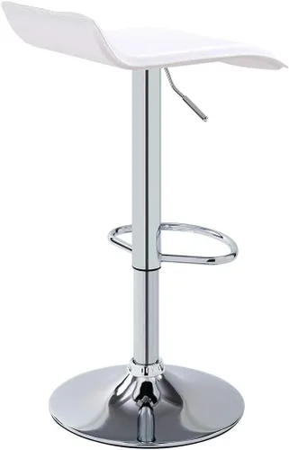 Miniatura 6 de DUHOME Taburetes de bar modernos contemporáneos ajustables con asiento de cuero sillas de bar juego de 2 (blanco)
