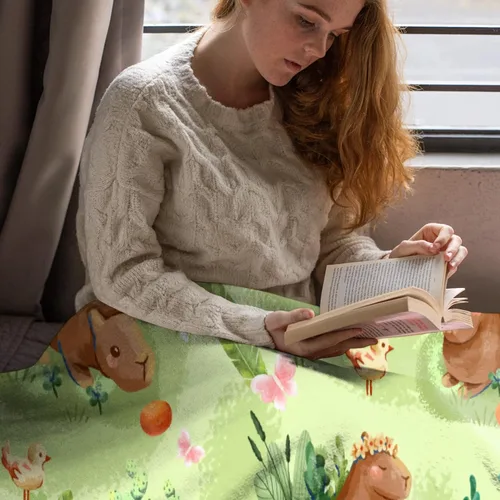 Miniatura 3 de Cabybara - Manta de franela Capybara ultrasuave y bonita para niños y niñas, manta de felpa acogedora y divertida de animales, regalo divertido