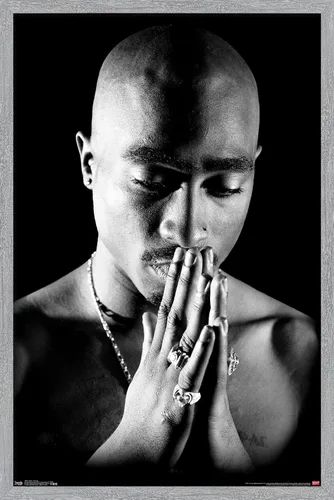 Miniatura 15 de Trends International Tupac - Póster de pared rezando, 14.725 x 22.375 pulgadas, versión enmarcada de madera de granero