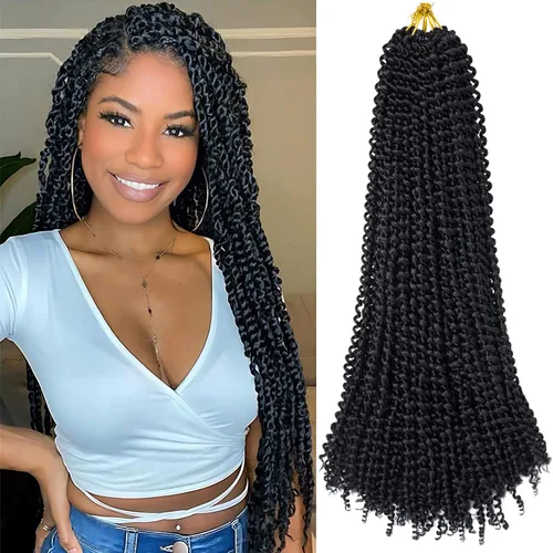 Miniatura 25 de Cabello Passion Twist de 30 pulgadas, cabello rubio de ondas de agua con ganchillo para mujeres, cabello rubio Passion Twist de ganchillo largo 27#